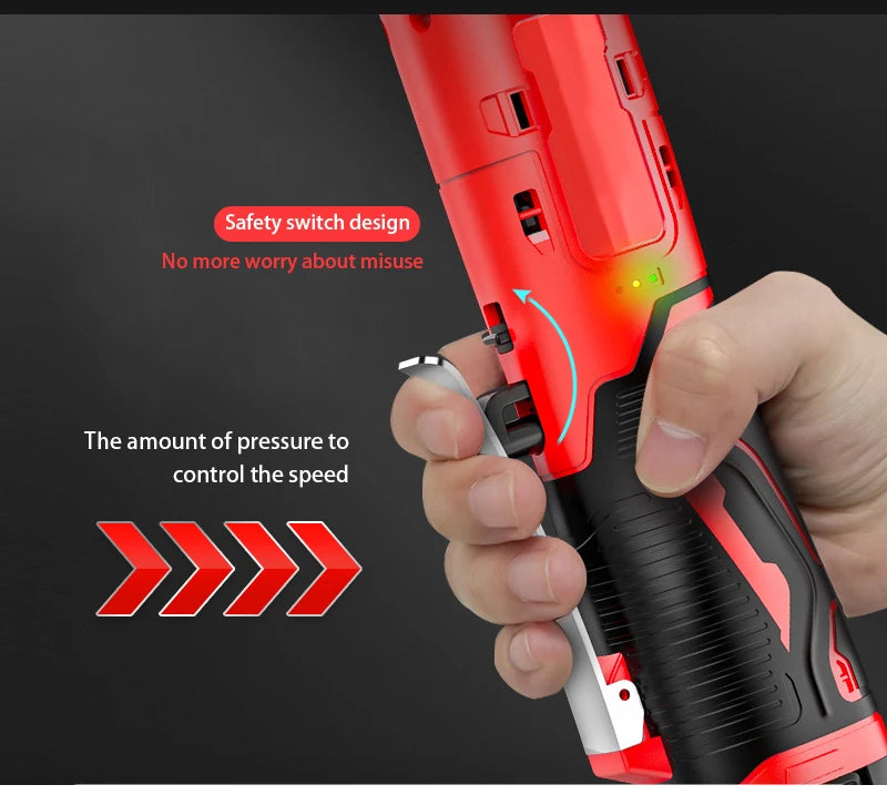 90° Right Angle Electric Ratchet Wrench | 15cm Compact Rechargeable Power Truss Wrench for Tight Space Automotive & DIY Repair
