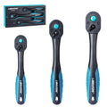 LIBRATON 3-Piece Ratchet Wrench Set | 1/4” 3/8” 1/2” Drive, 72-Tooth Quick Release Chrome Vanadium Steel with EVA Organizer