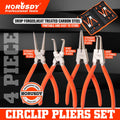 4Pc Snap Ring Pliers Set 7” Internal External Circlip Pliers Bent Straight Tip with Storage Bag
