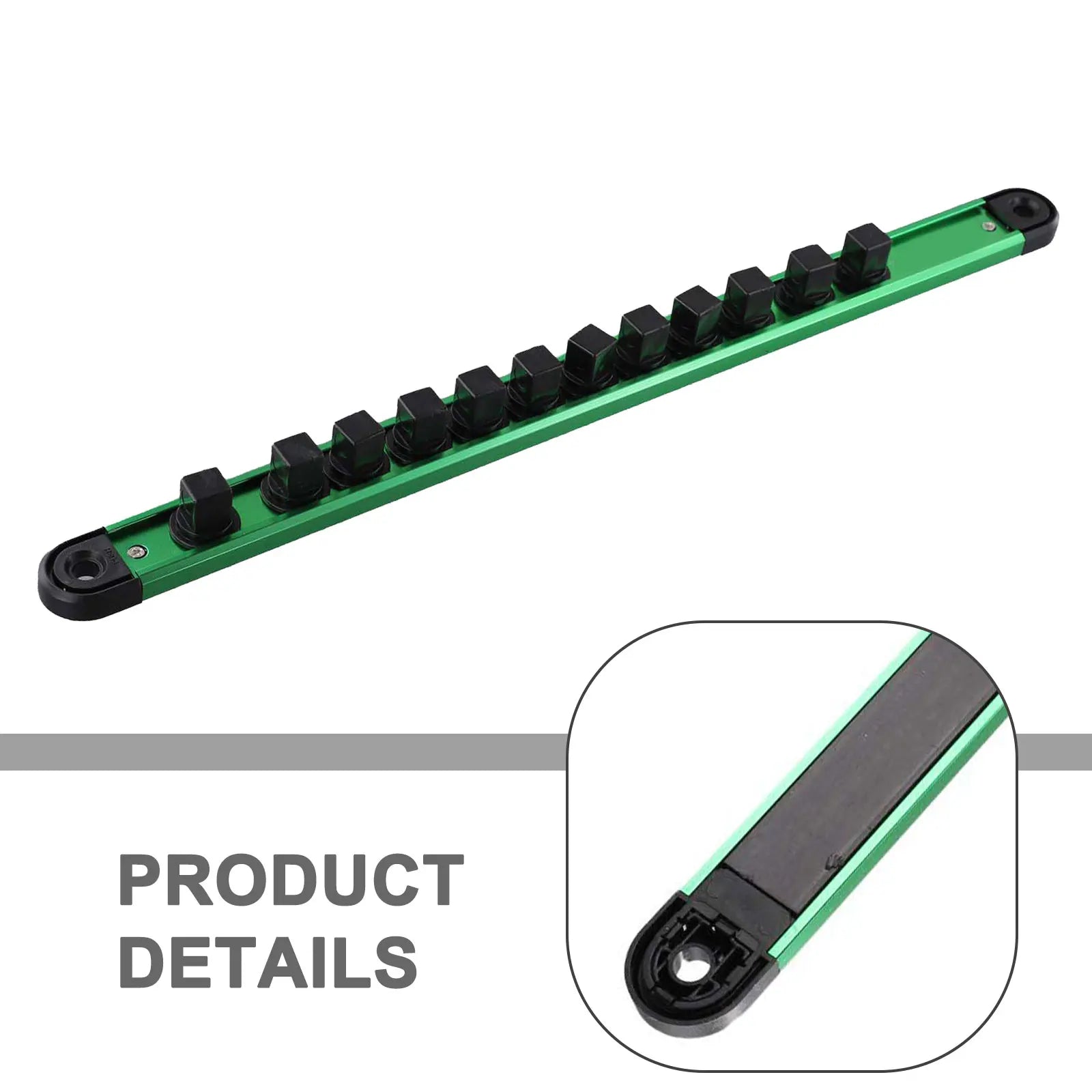 Swivel Magnetic Socket Organizer 1/4, 3/8 & 1/2. 1pc. Green.