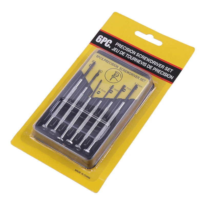 6-Piece Small Screwdriver Set Precision Tool Steel Screwdrivers for Watches & Electronics