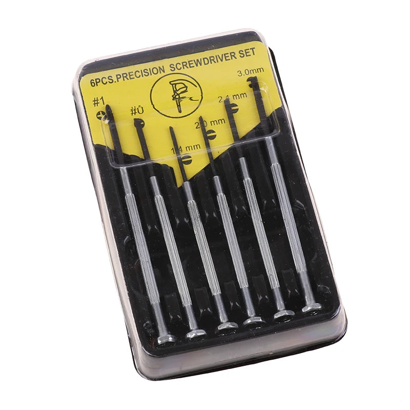 6-Piece Small Screwdriver Set Precision Tool Steel Screwdrivers for Watches & Electronics