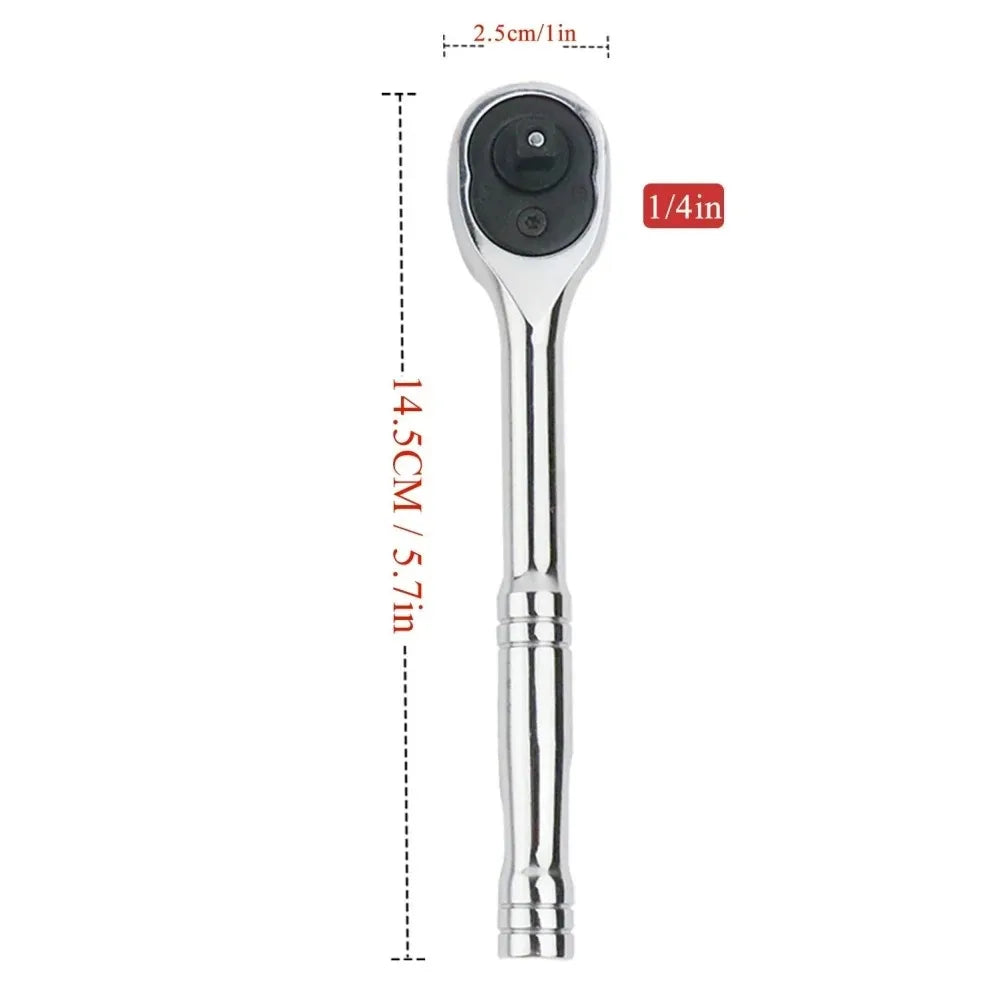 Reversible Quick Release Ratchet Wrench – Chrome Vanadium Steel Hand Tool for Car Repair & Workshop