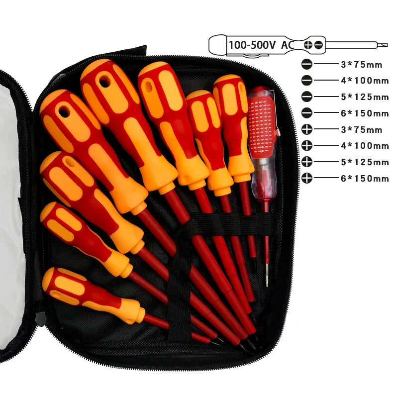 Insulated Screwdriver Set 5–9PCS – Magnetic CR-V Phillips, Torx, Hex & Y-Type Precision Tool Kit