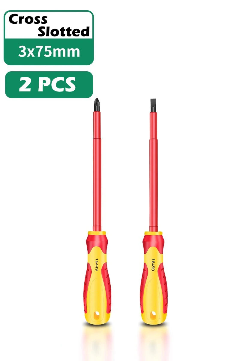 AXE SHAN Insulated Screwdrivers – CR-V Slotted & Phillips Magnetic Drivers for Electrical & Professional Use