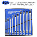 Metric Offset Box End Wrench Set (4–10 Pc) – CR-V Chrome Steel 12-Point Spanners w/ Roll-Up Pouch