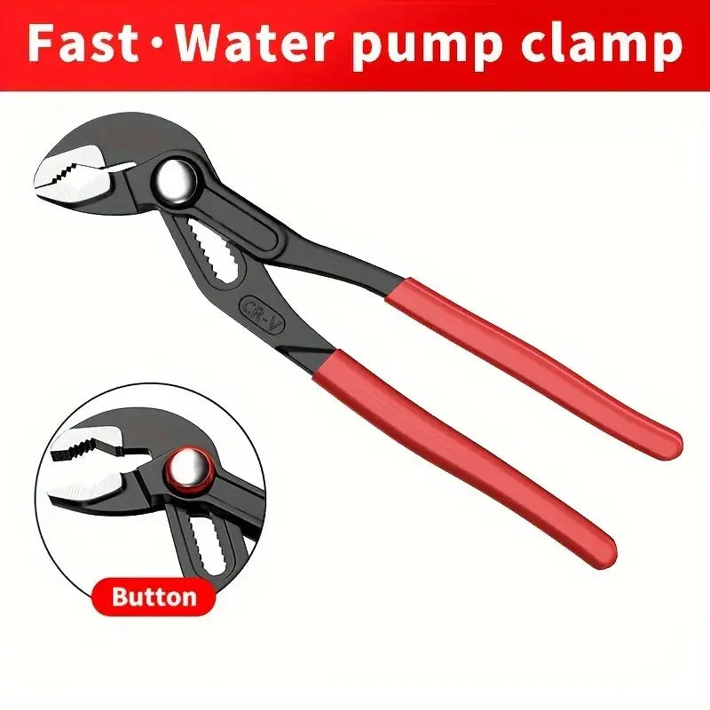 Quick Adjustment Pump Pliers – 8", 10", 12" High Carbon Steel Multi-Function Plumbing & Workshop Tool