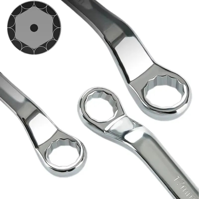 45° Double Offset Box End Wrench – Carbon Steel Ratchet Ring Spanner for Car Repair & Workshop