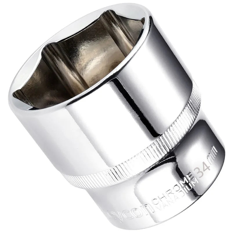 34mm 1/2" Drive Impact Socket Cr-V Steel Hex Deep Socket Nut Removal Car Repair Tool