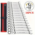 16-Piece Ratchet Handle Wrench Set – CR-V Chrome Steel Dual-End Multifunctional Hand Tools for Workshop & Automotive