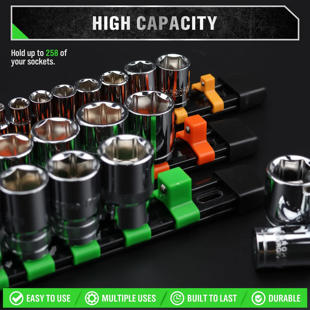 Socket Organizer Set 1/4-Inch 3/8-Inch 1/2-Inch.