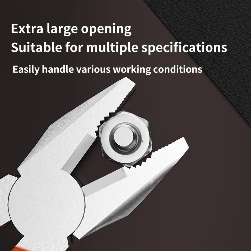 6"/8" Industrial Wire Pliers – Labor-Saving Multifunctional Long Nose Hand Tool for Cutting, Gripping & DIY