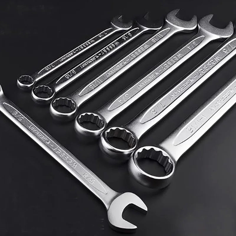 Metric Combination Wrench (4mm–24mm) – Single Open & Box End Spanner, Carbon Steel Hand Tool for Auto Repair & DIY
