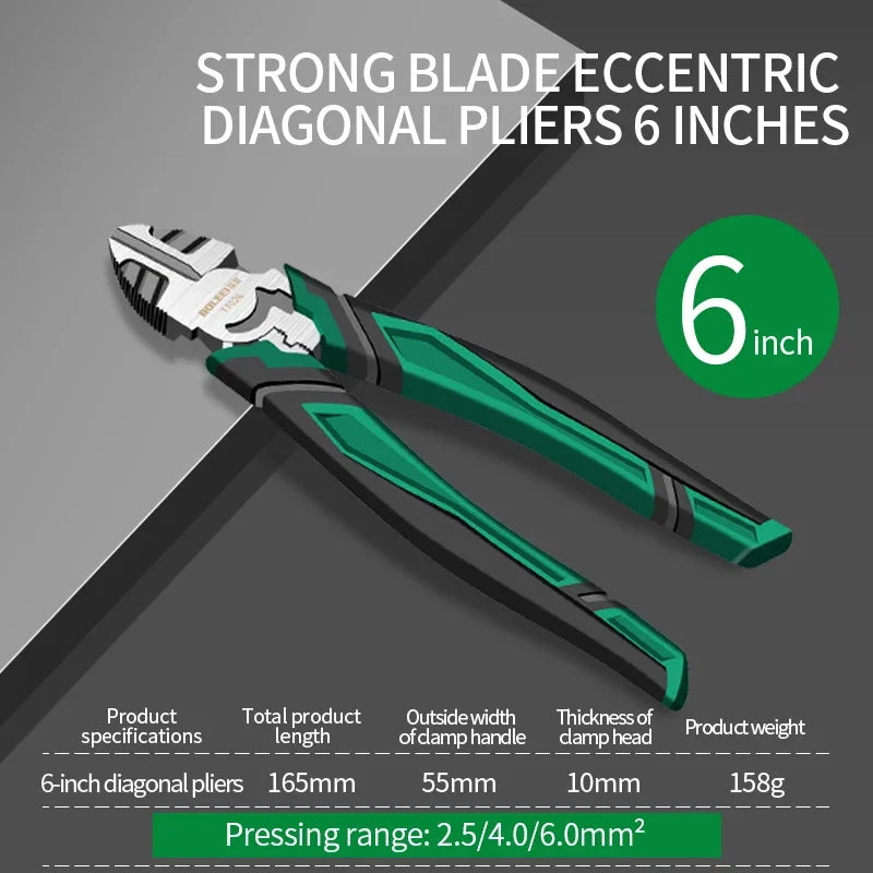 6" Multifunctional Wire Pliers – CR-V Steel Wire Stripper, Cutter & Gripping Tool for Electricians & DIY