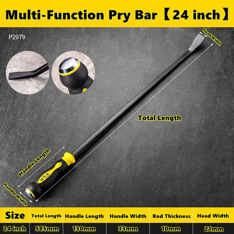 Long Pry Bar 8", 12", 18" & 24" Heavy Duty Pry Bar
