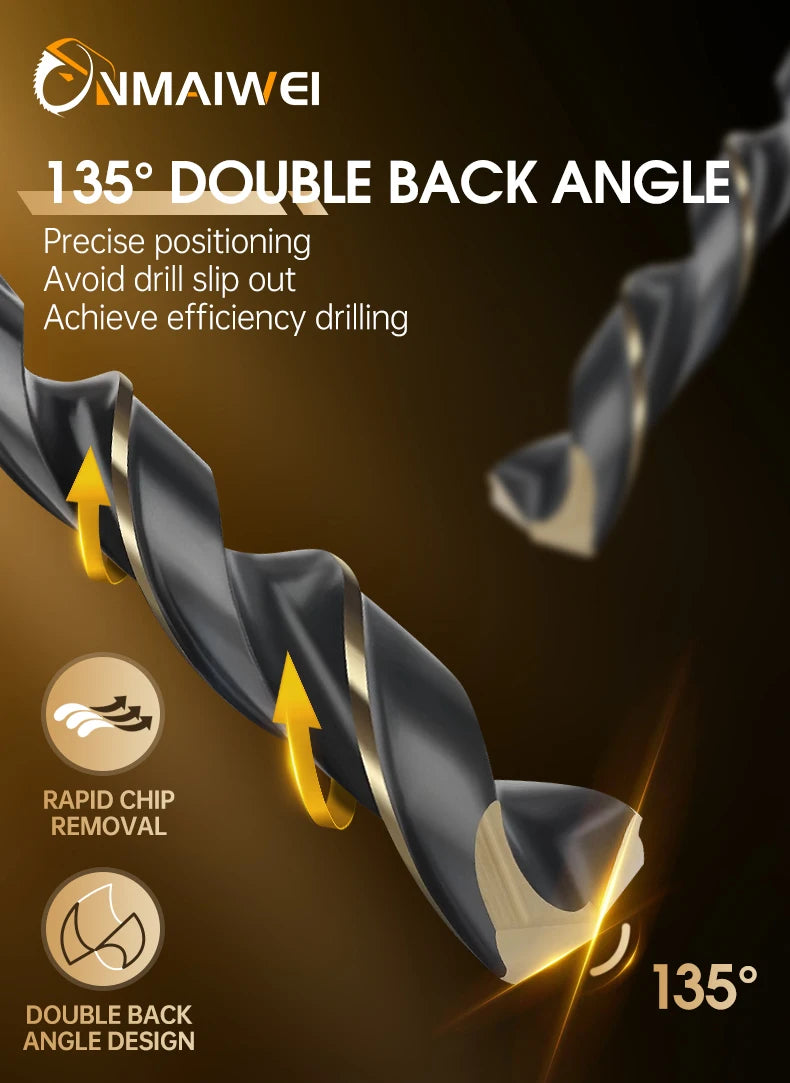 M2 10PC 1-13mm Drill Bits High Strength, Drill Stainless Steel And Other Metals