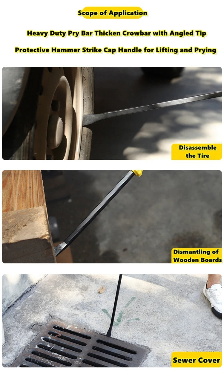 Long Pry Bar 8", 12", 18" & 24" Heavy Duty Pry Bar