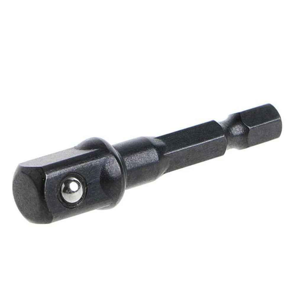 3Pc Drill Socket Adapter Set 1/4 3/8 1/2 Impact Extension Bar Hex Shank Cr-V Nut Driver Kit