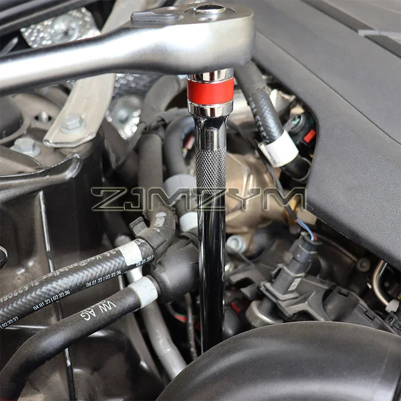 9Pc Ball Head Extension Bar Set CR-V Steel Socket Extensions Flexible Drive (LC6650)