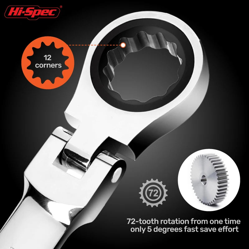 Hi-Spec Ratcheting Wrench Set 8-19mm.