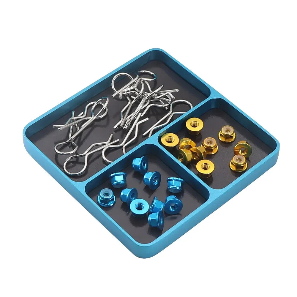 Mini CNC Aluminium Magnetic Screw Tray 98*98*11mm.