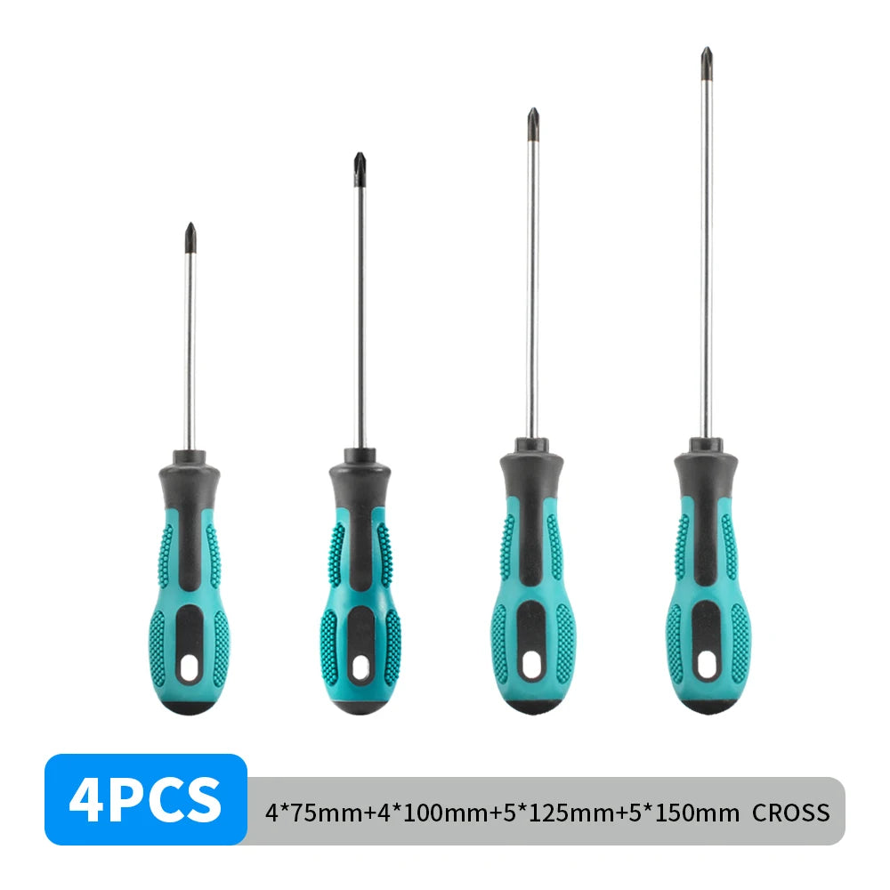Insulated Magnetic Screwdriver Set | Chrome Vanadium Steel Non-Slip Phillips & Slotted Electrical Repair Tool Kit