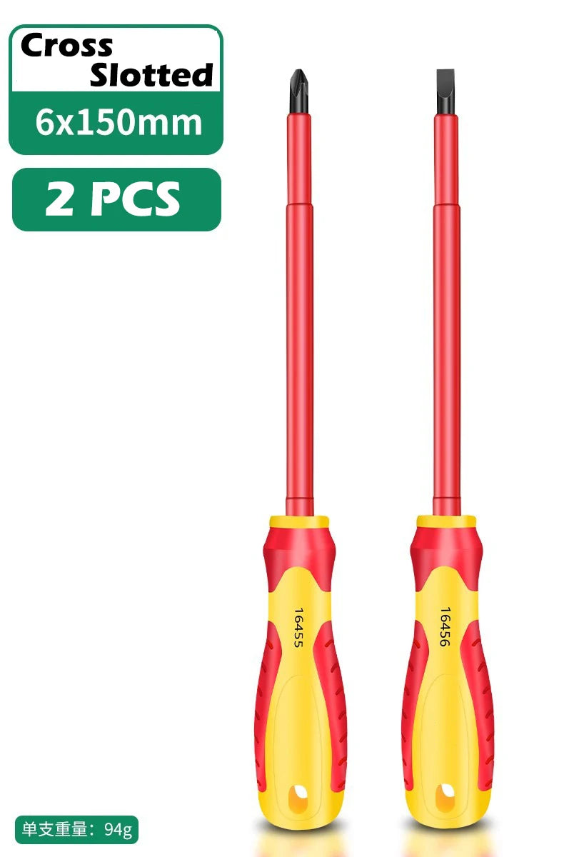 AXE SHAN Insulated Screwdrivers – CR-V Slotted & Phillips Magnetic Drivers for Electrical & Professional Use
