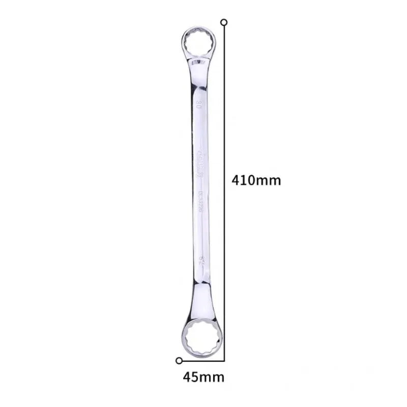 45° Double Offset Box End Wrench – Carbon Steel Ratchet Ring Spanner for Car Repair & Workshop
