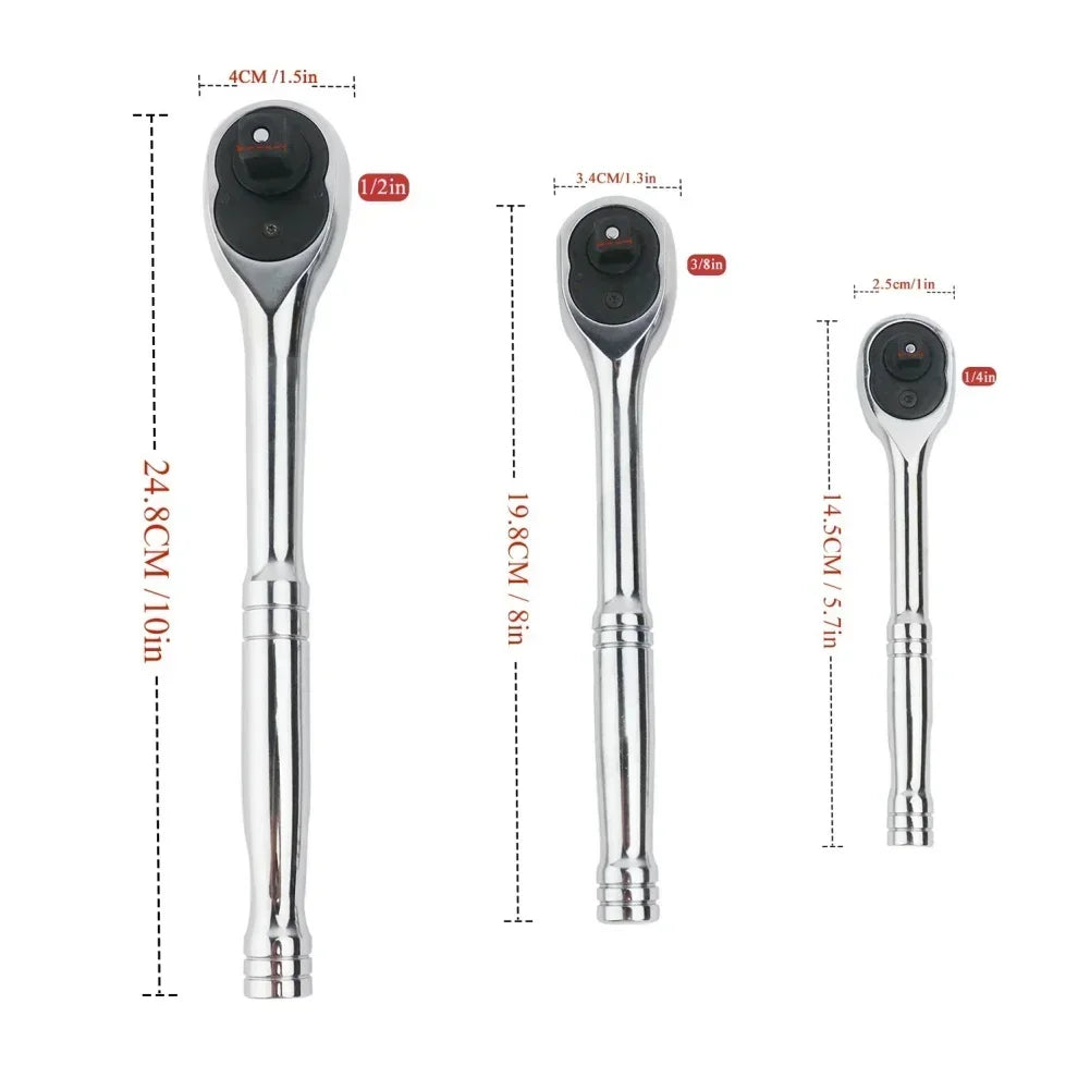 Reversible Quick Release Ratchet Wrench – Chrome Vanadium Steel Hand Tool for Car Repair & Workshop