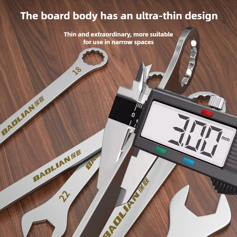 3mm Ultra-thin Wrench Large Open-end Wrench Plum Dual-purpose Wrench Wholesale 4-27MM Cross-border Thin Section Dual-purpose