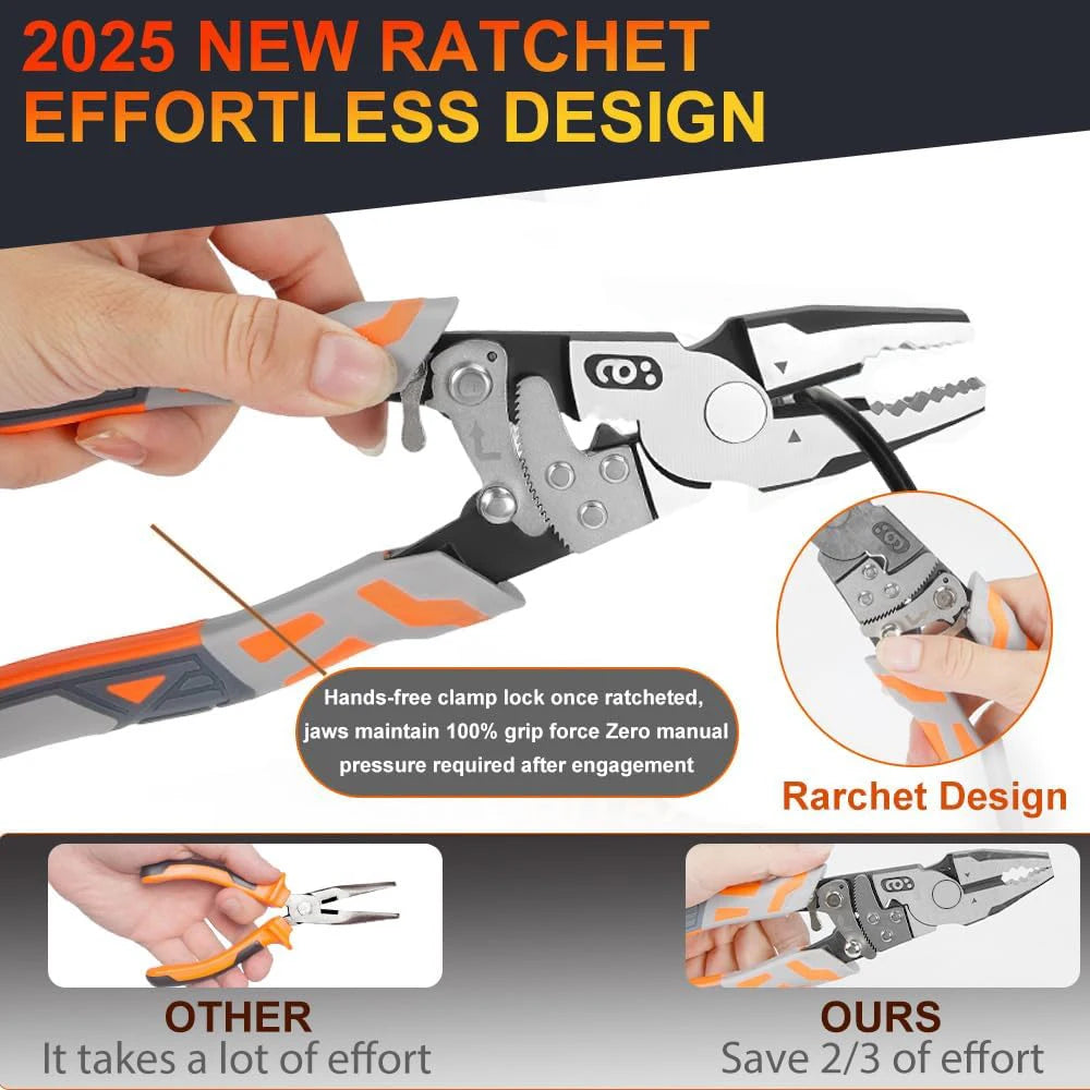 Industrial Wire Pliers – Durable Chromium Vanadium Steel Multifunctional Hand Tool for Cutting, Screwing & Electrical Work