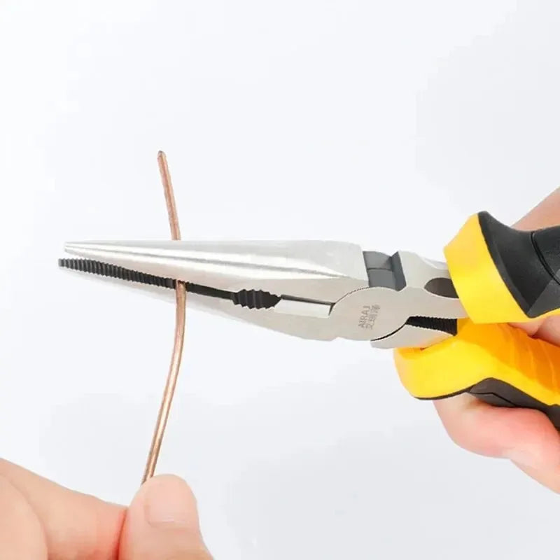 3-Piece Pliers Set – 8" Wire, 6" Long Nose & Diagonal Cutter, Stainless Steel Electrician & DIY Hand Tools