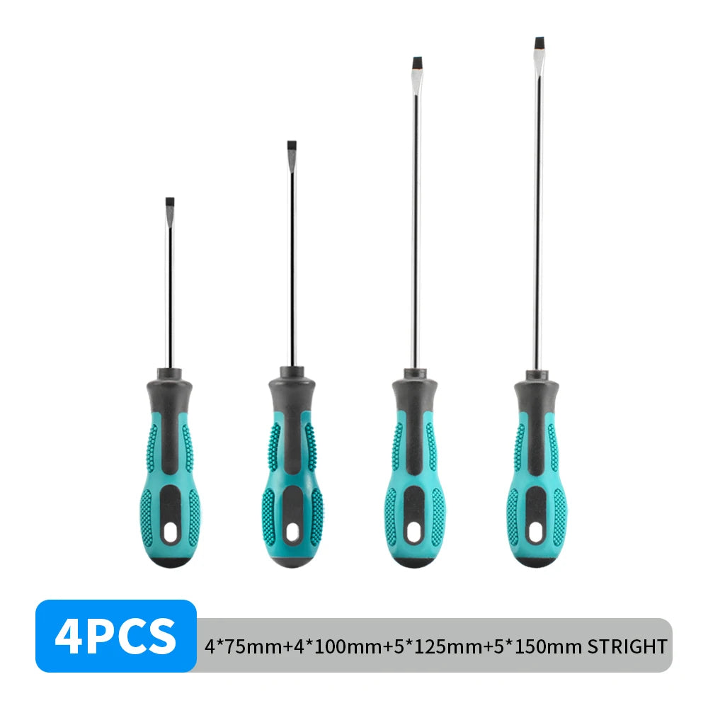 Insulated Magnetic Screwdriver Set | Chrome Vanadium Steel Non-Slip Phillips & Slotted Electrical Repair Tool Kit