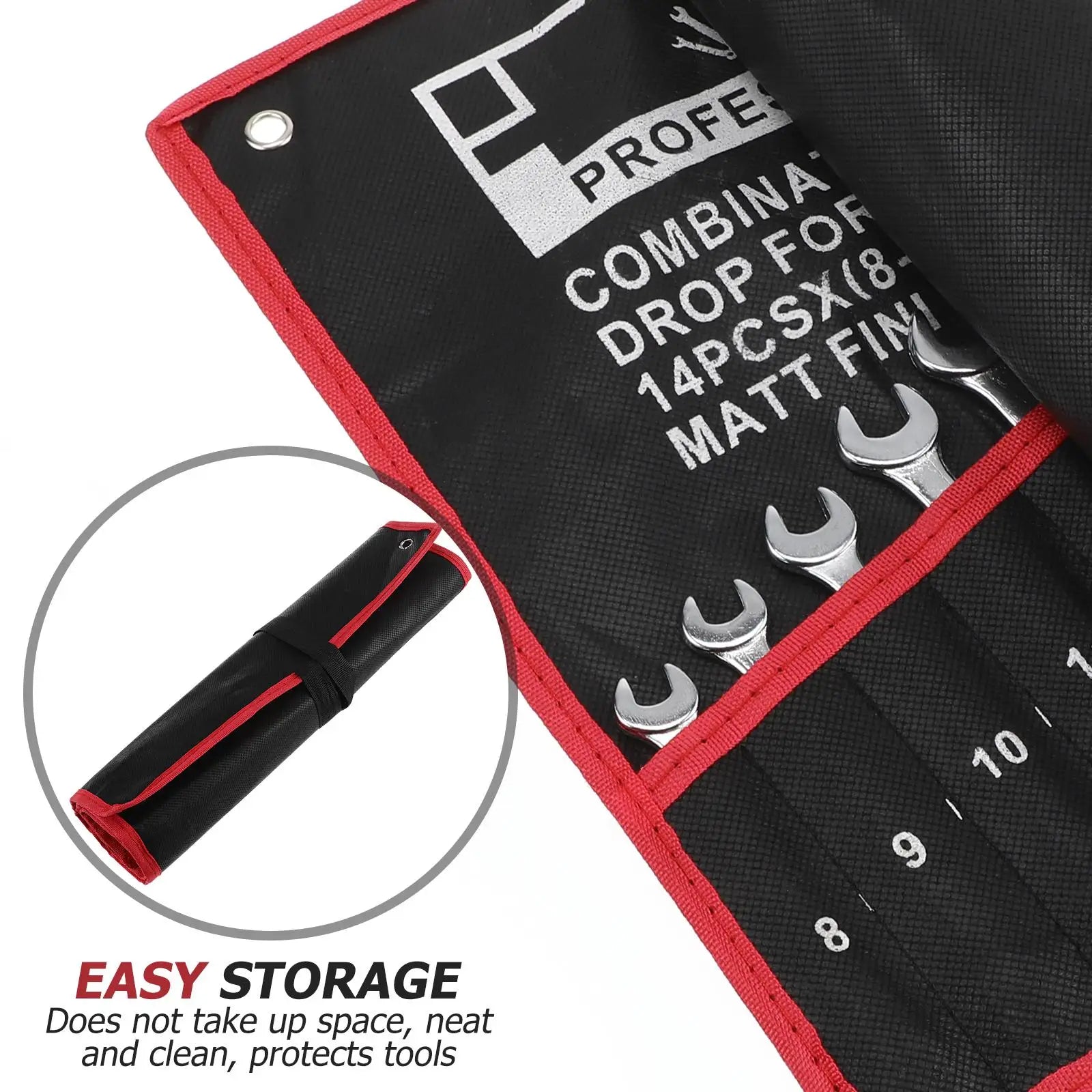 14PCS Combination Wrench Set 8–24mm CR-V Steel Metric Spanner Tool Kit Garage Auto