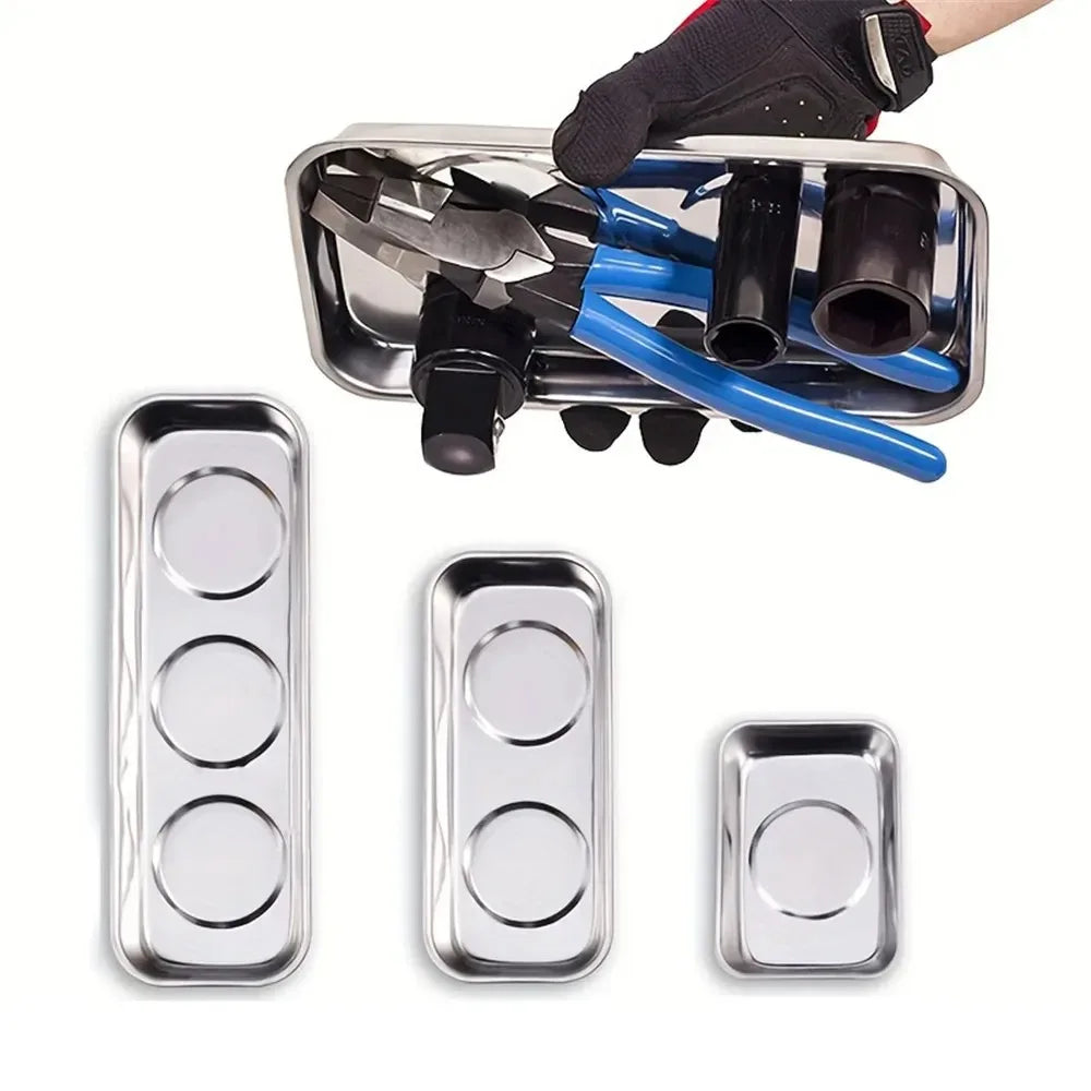Stainless steel magnetic tray tool parts storage magnetic tool tray
