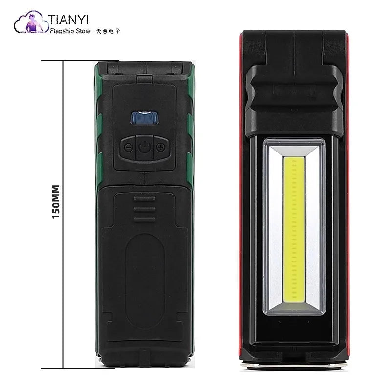 Rechargeable COB LED Work Light Magnetic Base 3800 Lumens Portable Mechanic Inspection Lamp