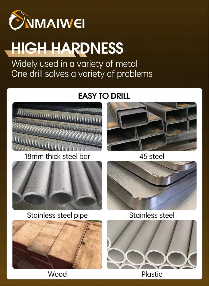 M2 10PC 1-13mm Drill Bits High Strength, Drill Stainless Steel And Other Metals
