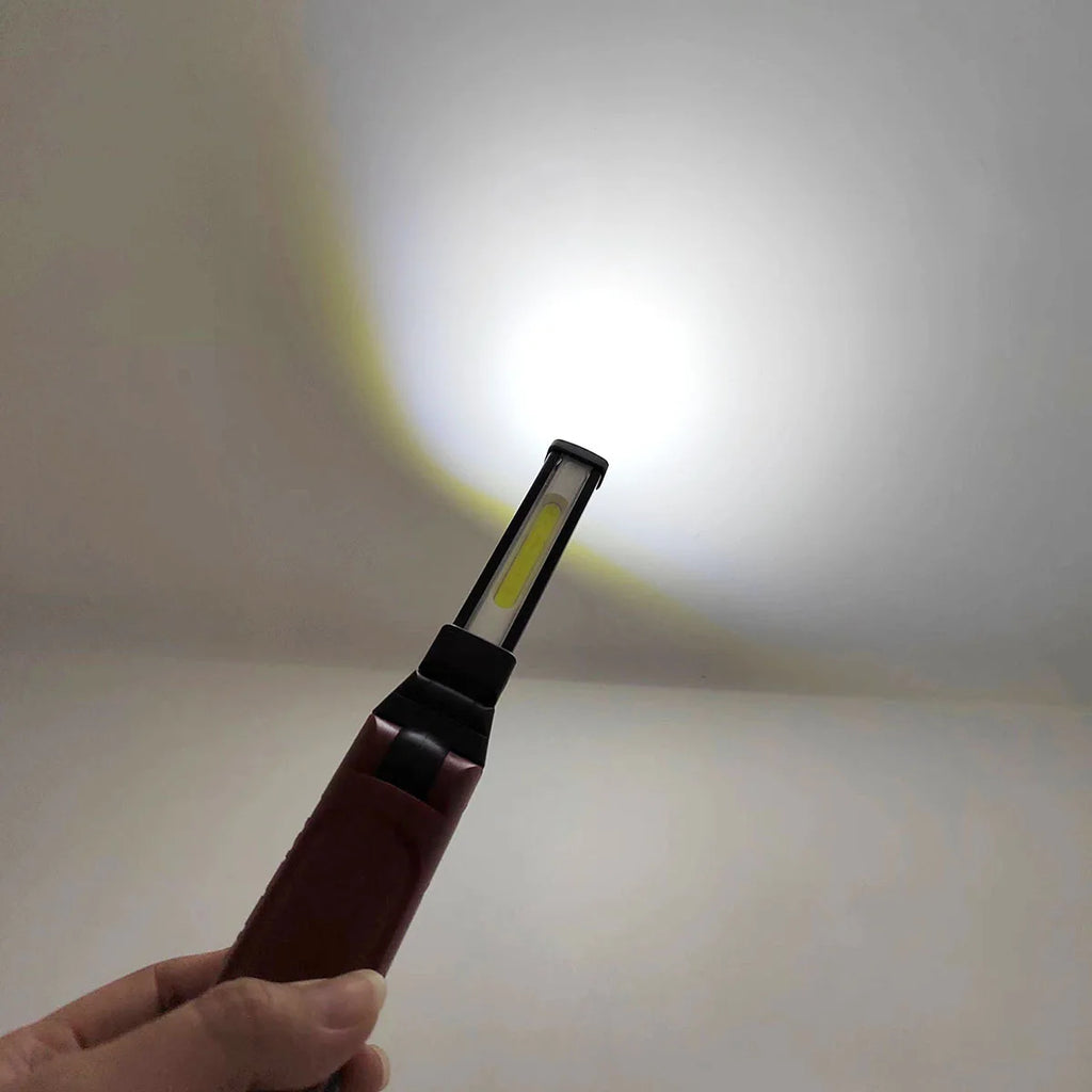COB Work Light 180° Folding Flashlight USB Rechargeable Portable Camping Emergency Repair Spotlight With Hanging Hook Magnetic