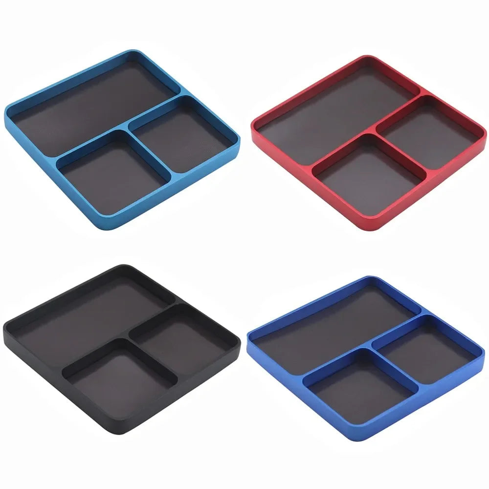 Mini CNC Aluminium Magnetic Screw Tray 98*98*11mm.