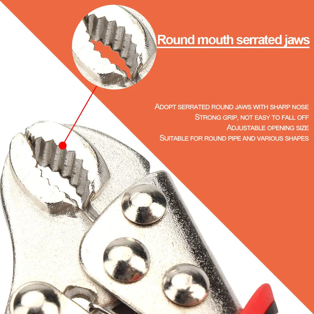 3PCS Locking Pliers Set – Curved Jaw, Long Nose & C-Clamp Carbon Steel Welding & DIY Tool Kit