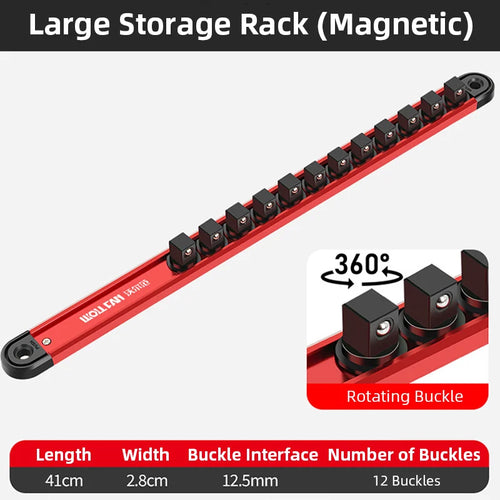 Magnetic Socket Organizer Wall-Mounted Bracket Tool Storage Strip
