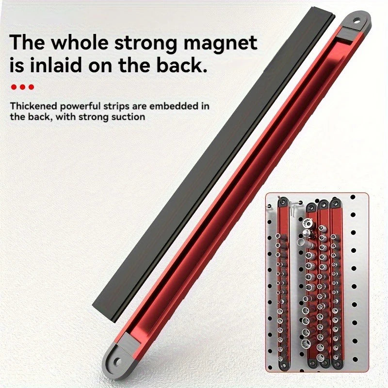 Aluminum alloy magnetic socket organizer (1 or 3 pieces), 1/4, 3/8 and 1/2.