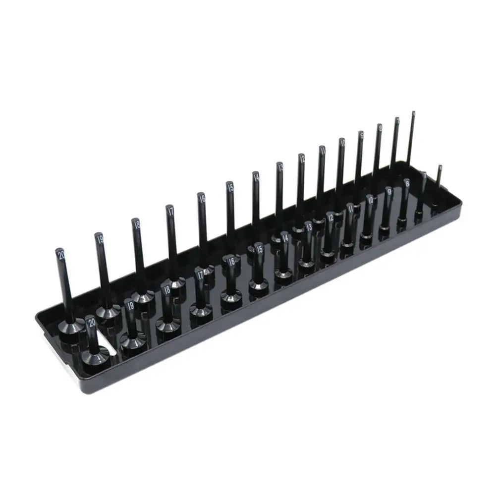 3 Pcs/1/4'' 3/8'' 1/2'' Socket Organizer Sleeve Holder Garage Storage Tool Metric SAE Plastic Home Tool Rack Tray Organizer