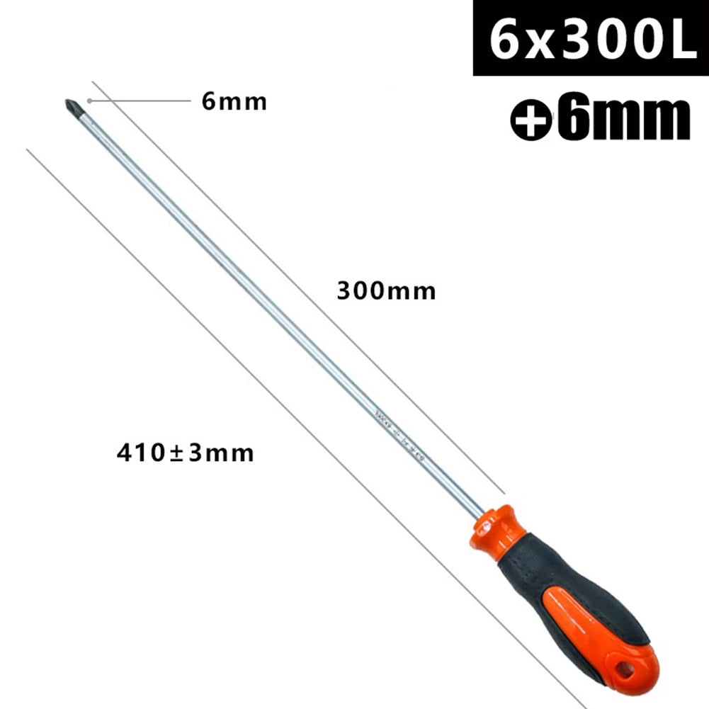 VIBRATITE 12" Extra Long Magnetic Screwdriver Set Cross & Slotted Hard-to-Reach Tools