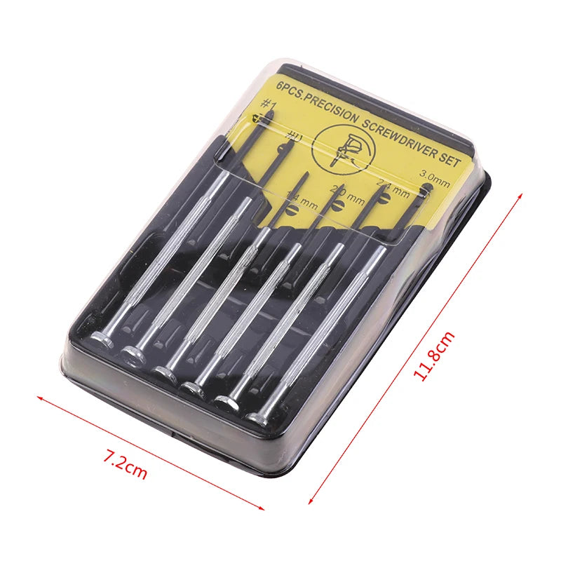 6-Piece Small Screwdriver Set Precision Tool Steel Screwdrivers for Watches & Electronics
