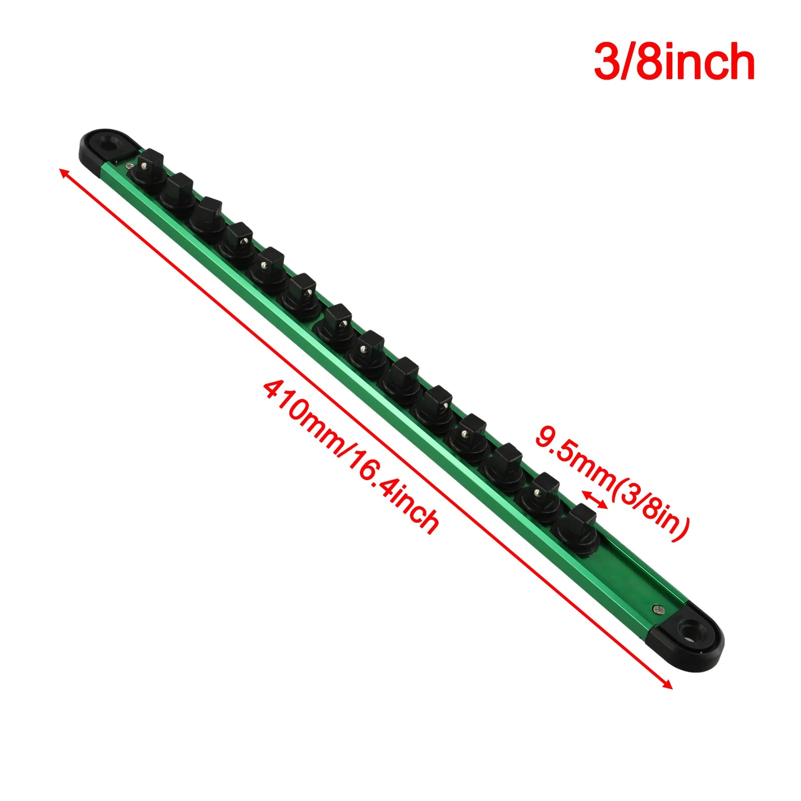 Swivel Magnetic Socket Organizer 1/4, 3/8 & 1/2. 1pc. Green.