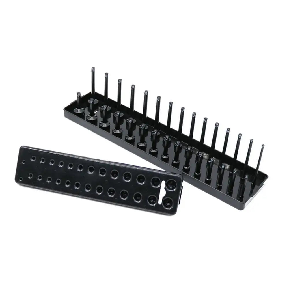 3 Pcs/1/4'' 3/8'' 1/2'' Socket Organizer Sleeve Holder Garage Storage Tool Metric SAE Plastic Home Tool Rack Tray Organizer