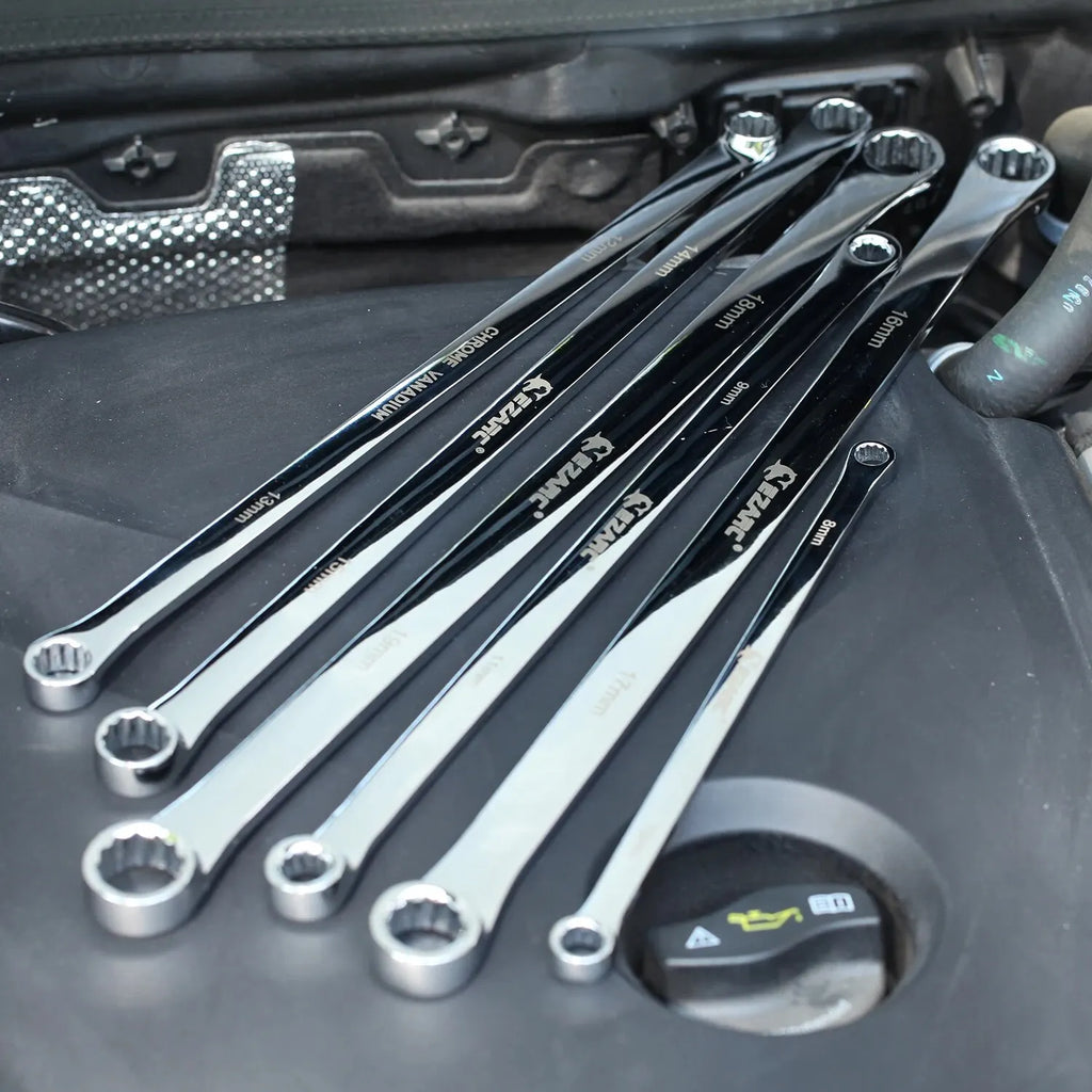 6PCS Extra Long Box End Wrench Set – CR-V Chrome Steel 8–19mm Aviation & Automotive Spanner Tools