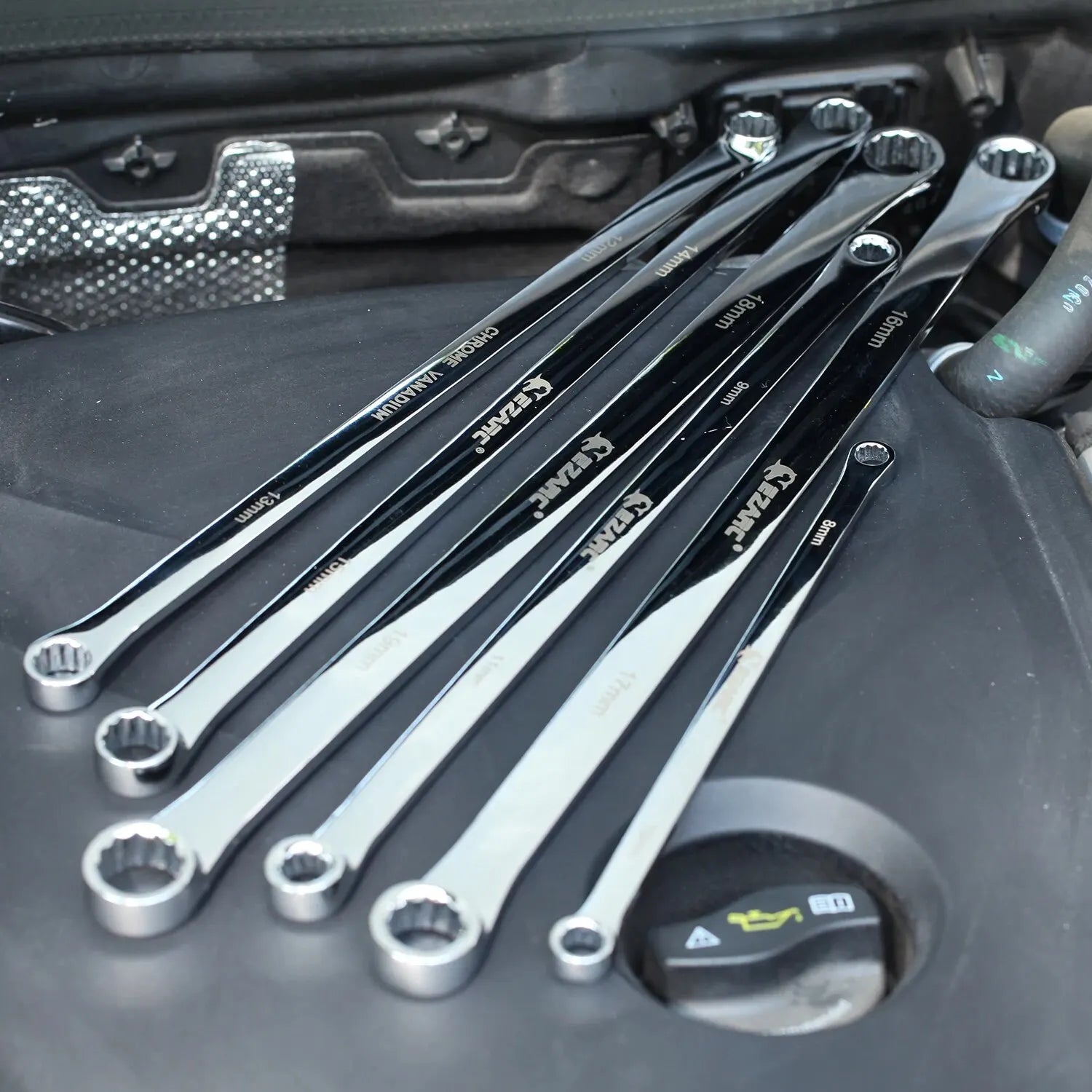 6PCS Extra Long Box End Wrench Set – CR-V Chrome Steel 8–19mm Aviation & Automotive Spanner Tools