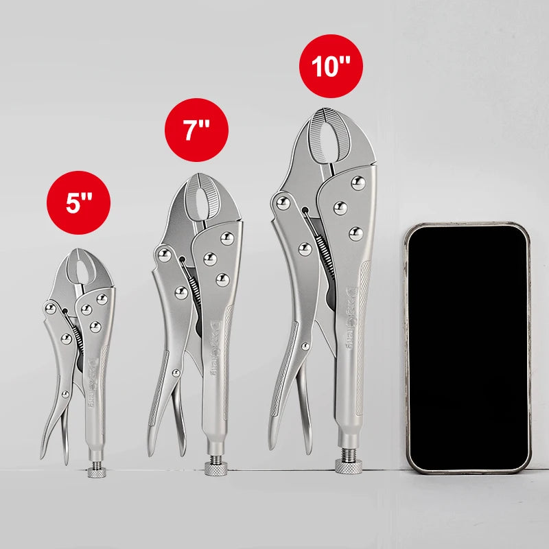 5" 7" 10" Locking Pliers Set Heavy Duty Carbon Steel Vise Grip Clamp Tool Anti Slip